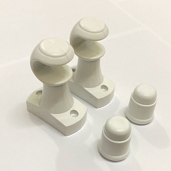 Kit 3 Suportes 19mm Branco Para Varão De Cortina