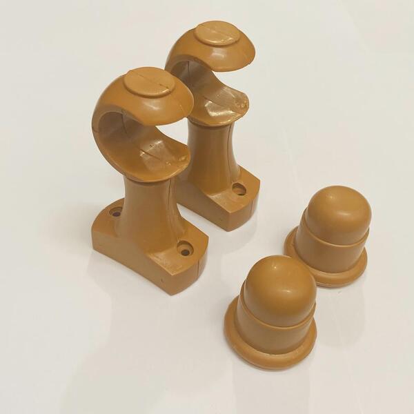 Kit 3 Suportes 19mm Cerejeira Para Varão De Cortina