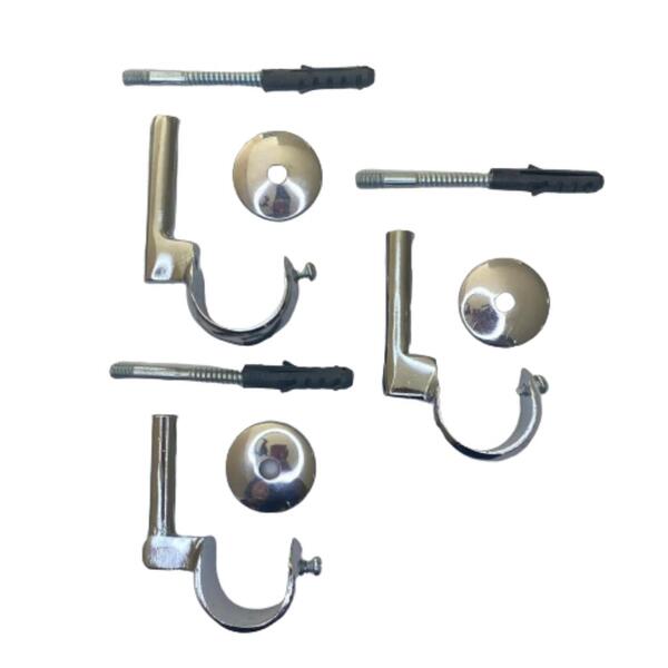 Kit 3 Suportes Teto Alumínio P/ Cortina De Varão Comum 19mm