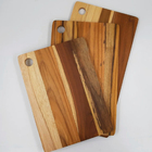 Kit 3 Tábuas De Corte Madeira Teca Com Suporte Aramado De Met