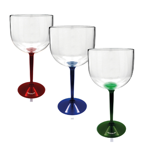 Kit 3 Taças Bicolor Vermelho, Azul E Verde Acrílico