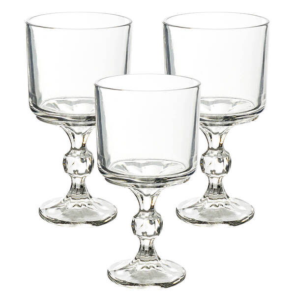 Kit 3 Taças De Vidro Transparente Versailles 280ml