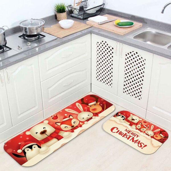 Kit 3 Tapetes De Natal Para Cozinha Animais Natalinos Único