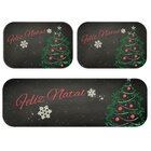 Kit 3 Tapetes De Natal Para Cozinha Árvore De Natal Desenhada