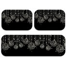 Kit 3 Tapetes De Natal Para Cozinha Bolas De Natal Geométrico