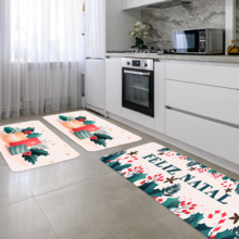 Kit 3 Tapetes De Natal Para Cozinha Classic Natal Único