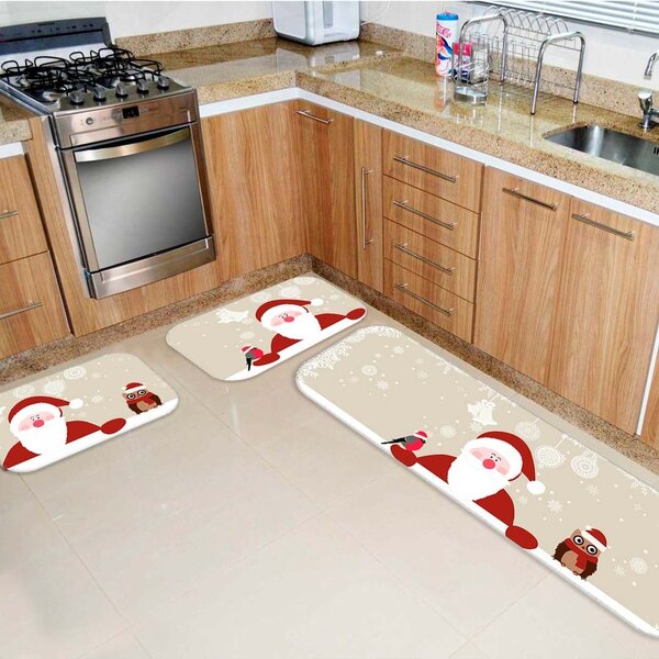 Kit 3 Tapetes De Natal Para Cozinha Clássico Natal Único