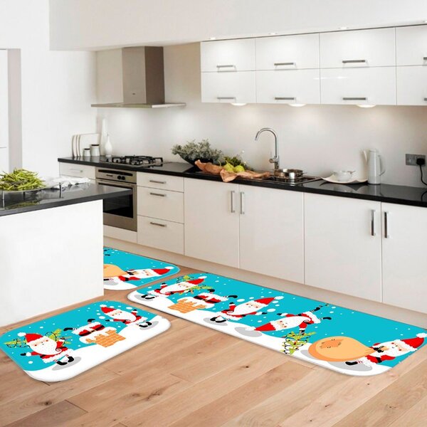 Kit 3 Tapetes De Natal Para Cozinha Cute Noels Único