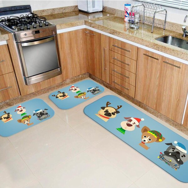 Kit 3 Tapetes De Natal Para Cozinha Desenhos Natalinos Único