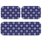 Kit 3 Tapetes De Natal Para Cozinha Flocos De Neve Único