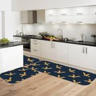 Kit 3 Tapetes De Natal Para Cozinha Folhas De Natal Único