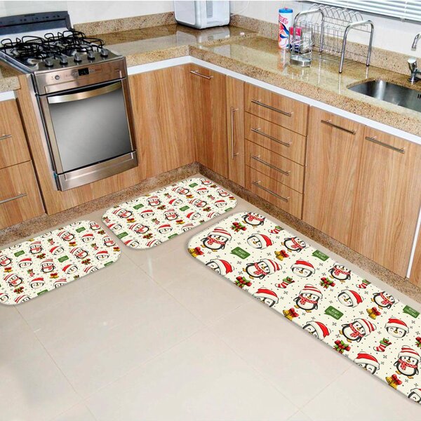 Kit 3 Tapetes De Natal Para Cozinha Merry Christmas Único