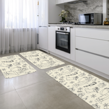 Kit 3 Tapetes De Natal Para Cozinha Multi Símbolos Natalinos