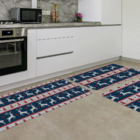 Kit 3 Tapetes De Natal Para Cozinha Natal Antigo Azul Único