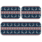 Kit 3 Tapetes De Natal Para Cozinha Natal Antigo Azul Único