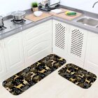 Kit 3 Tapetes De Natal Para Cozinha Rena Dourado Único