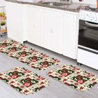 Kit 3 Tapetes De Natal Para Cozinha Símbolos Natalinos Único