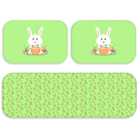 Kit 3 Tapetes Decorativos Coelho Verde Neon Único