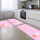 Kit 3 Tapetes Decorativos Feliz Páscoa Coelhos Rosa Único