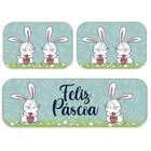 Kit 3 Tapetes Decorativos Feliz Páscoa Com Coelhos Único