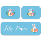 Kit 3 Tapetes Decorativos Feliz Páscoa Fundo Azul Único