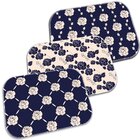 Kit 3 Tapetes Decorativos Floral Marinho Único