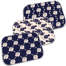 Kit 3 Tapetes Decorativos Floral Marinho Único