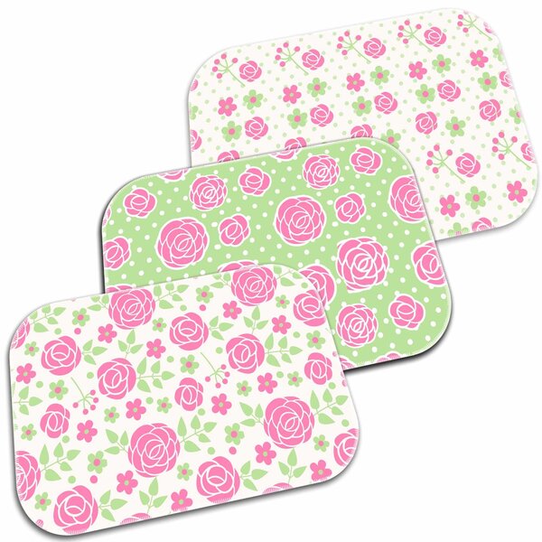 Kit 3 Tapetes Decorativos Flores Do Campo Único