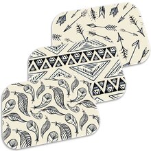 Kit 3 Tapetes Decorativos Penas Único