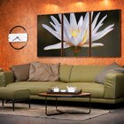 Kit 3 Telas Canvas Com Moldura Flor De Lótus