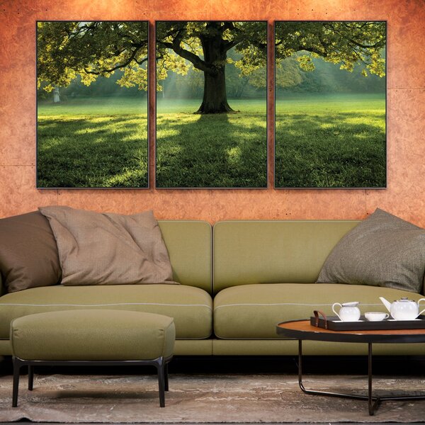 Kit 3 Telas Canvas Com Moldura Natureza