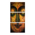 Kit 3 Telas Decorativas Buda Místico Dourado