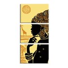 Kit 3 Telas Decorativas Cultura África Abstrato