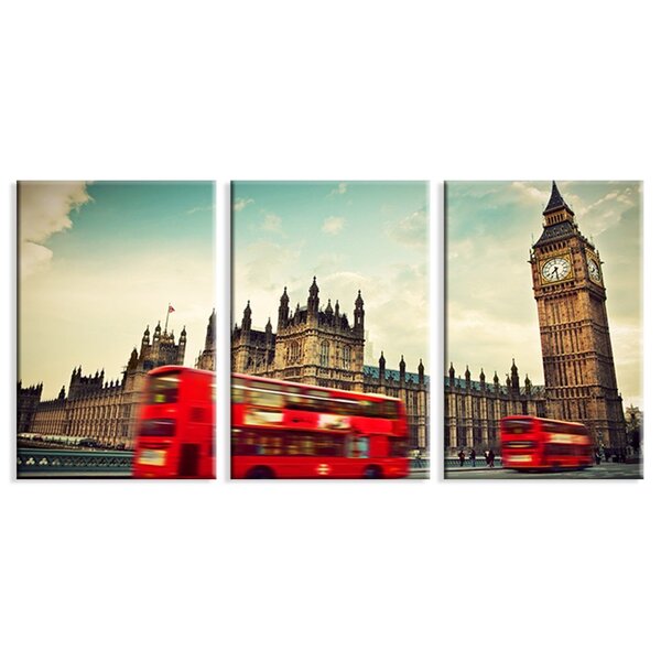 Tableau Sur Toile Londres 30x60 Cm - Cadre Bois - Occasion