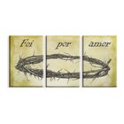 Kit 3 Telas Decorativas Religião Coroa De Espinhos De Jesus F