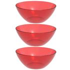 Kit 3 Tigelas Pequena Vermelha Travessa 2,3l Servir Salada Re