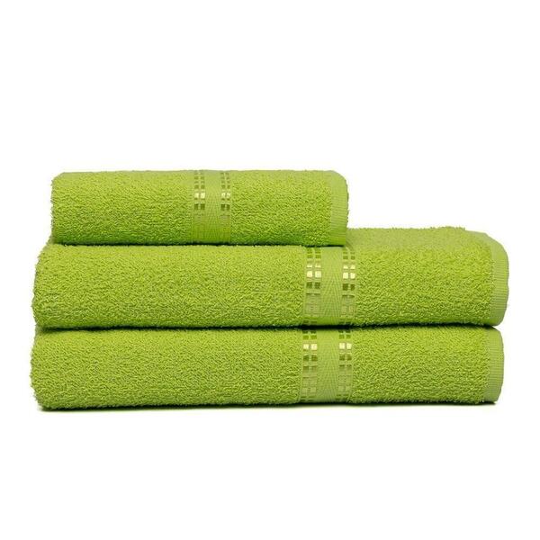 Kit 3 Toalhas Algodão Toque Suave Alta Absorção Verde