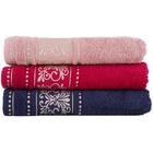 Kit 3 Toalhas Banhão Vicenza Algodão Absorção Rosa/azul