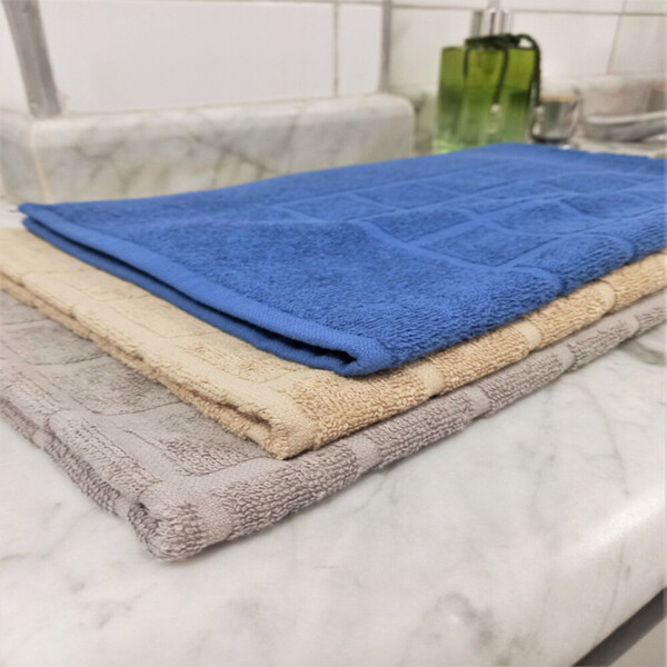 Kit 3 Toalhas P/ Piso Felpudo Royal Ii 45x70 Cinza/azul/bege