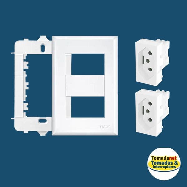 Kit 3 Tomada Dupla 10a/250v Com Placa 4x2 Fame Evidence | Leroy Merlin