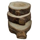 Kit 3 Toquinhos De Madeira Rústica Lixados.