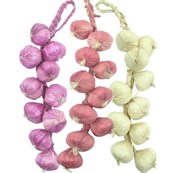 Kit 3 Tranças Alho Cebola E Cebola Roxa Artificial Artesanal