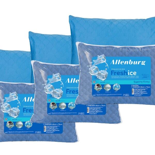 Kit 3 Travesseiros Fresh Ice Suporte Firme Altenburg Tecido d