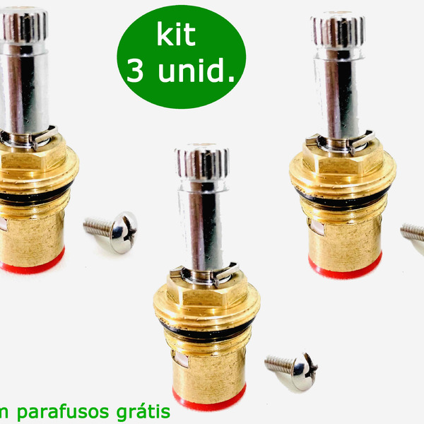 Kit 3 Unid Reparo Mecanismo Torneira M18 Cerâmico 1/4v