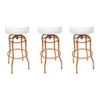 Kit 3 Unidades Banqueta Altura 65cm Bar Giratória Cor Cobre A