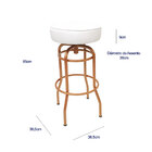 Kit 3 Unidades Banqueta Altura 65cm Bar Giratória Cor Cobre A