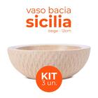 Kit 3 Vasos Bacia Sicilia Bege 12 Terrano