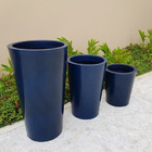 Kit 3 Vasos Beges De Planta Para Sala E Jardim