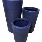 Kit 3 Vasos Decorativo Para Plantas De Jardim Azul