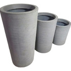 Kit 3 Vasos Decorativo Para Plantas De Jardim Cinza